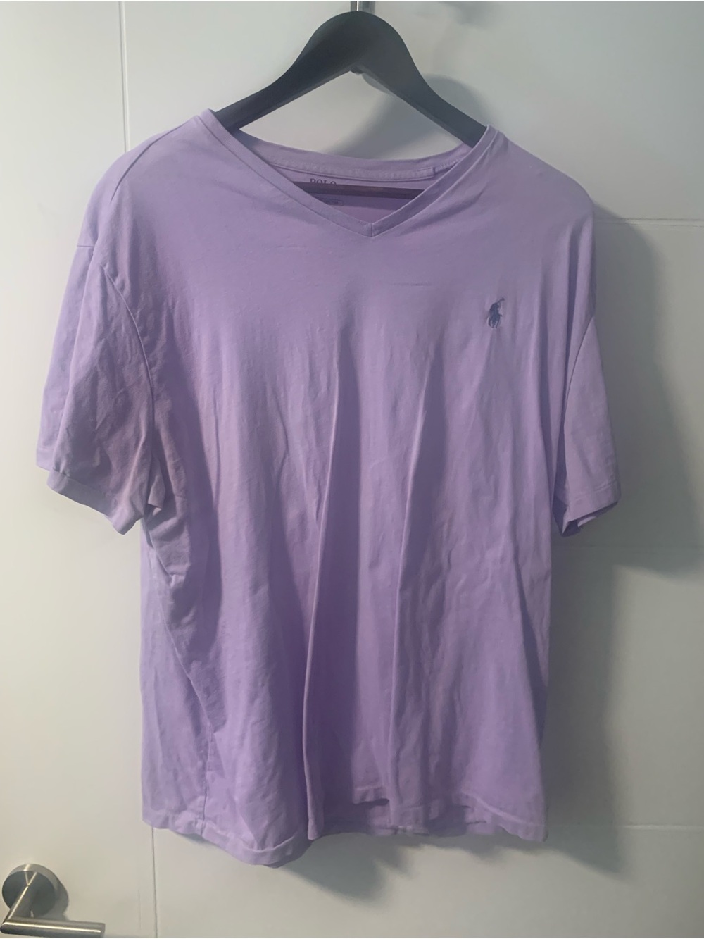 Ralph Lauren Purple V-Neck Polo Shirt - MenA16